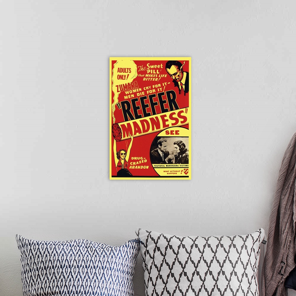 A bohemian room featuring Reefer Madness Red