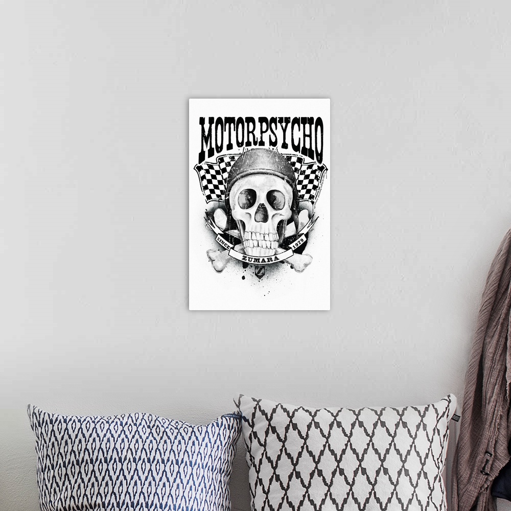 A bohemian room featuring Rider Motor Psycho Skull
