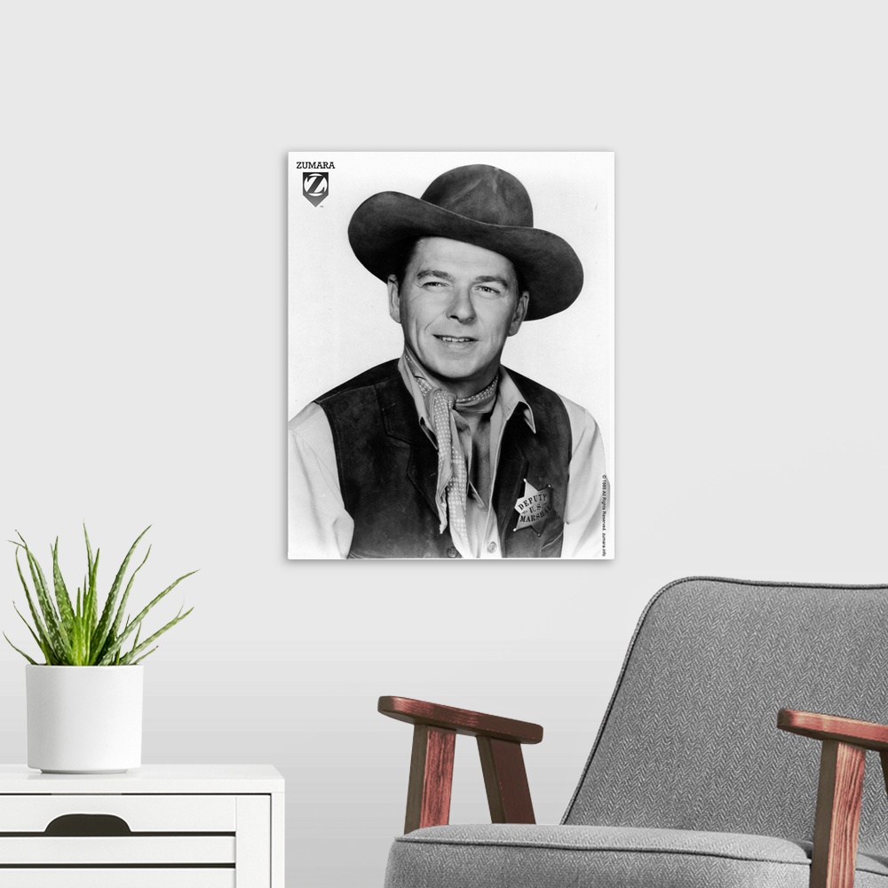 A modern room featuring Ronald Reagan as a Cowboy