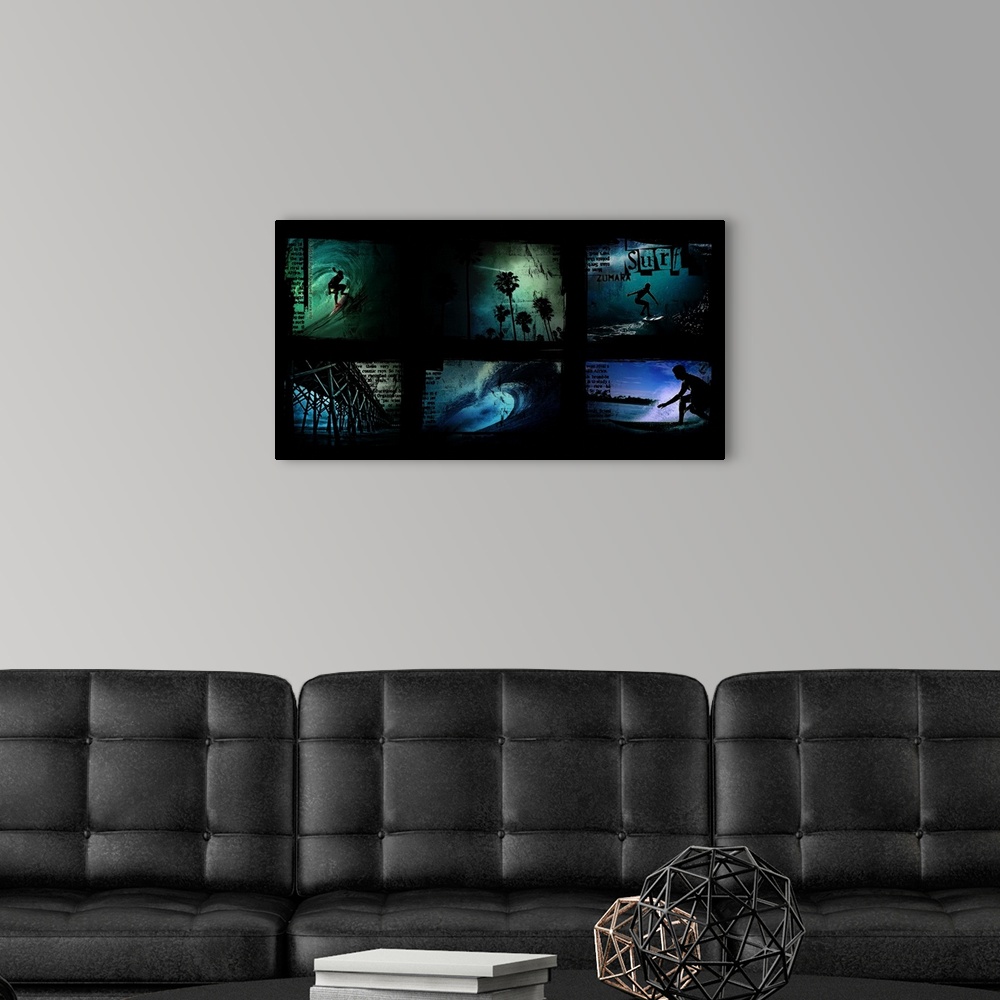 A modern room featuring Surf Collage Black