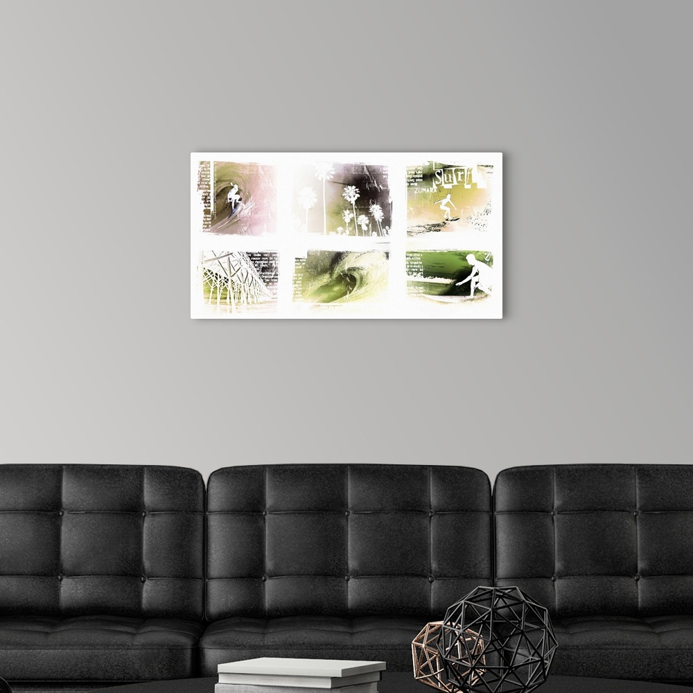 A modern room featuring Surf Collage White