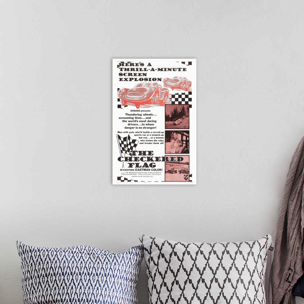 A bohemian room featuring The Checkered Flag 2