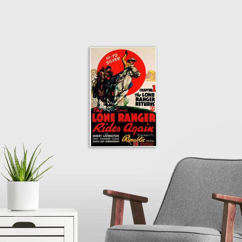 A modern room featuring The Lone Ranger Rides Again CH 1 Returns