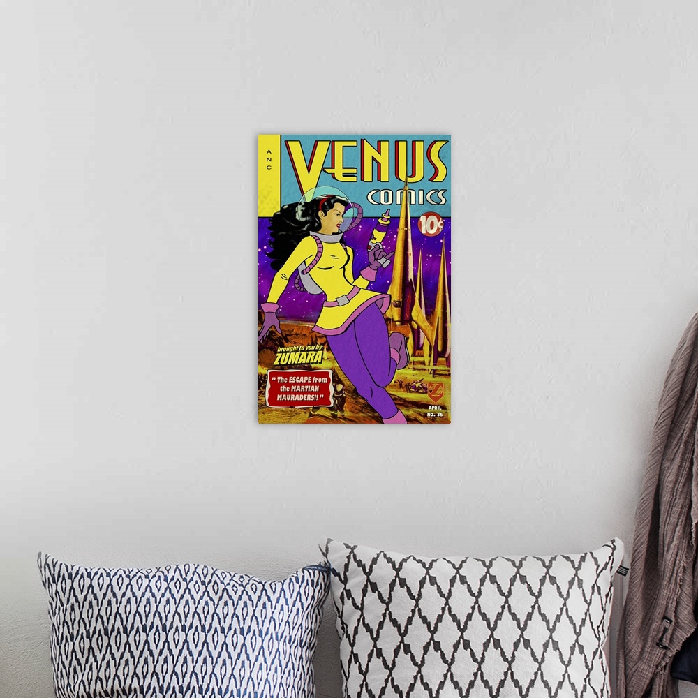 A bohemian room featuring Venus Comics 35