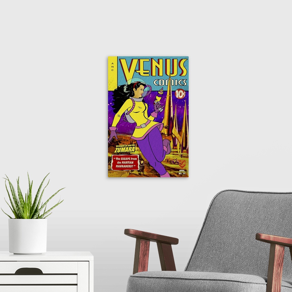 A modern room featuring Venus Comics 35