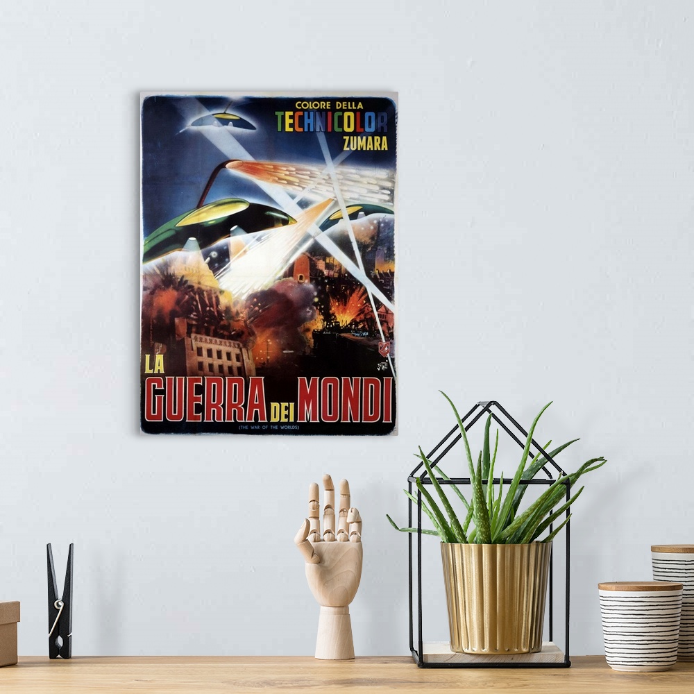 A bohemian room featuring War of The World Foreign Sci Fi Movie Poster