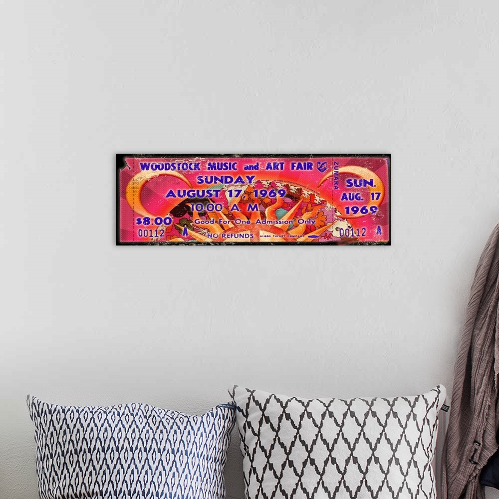 A bohemian room featuring Woodstock Sun Peace Ticket