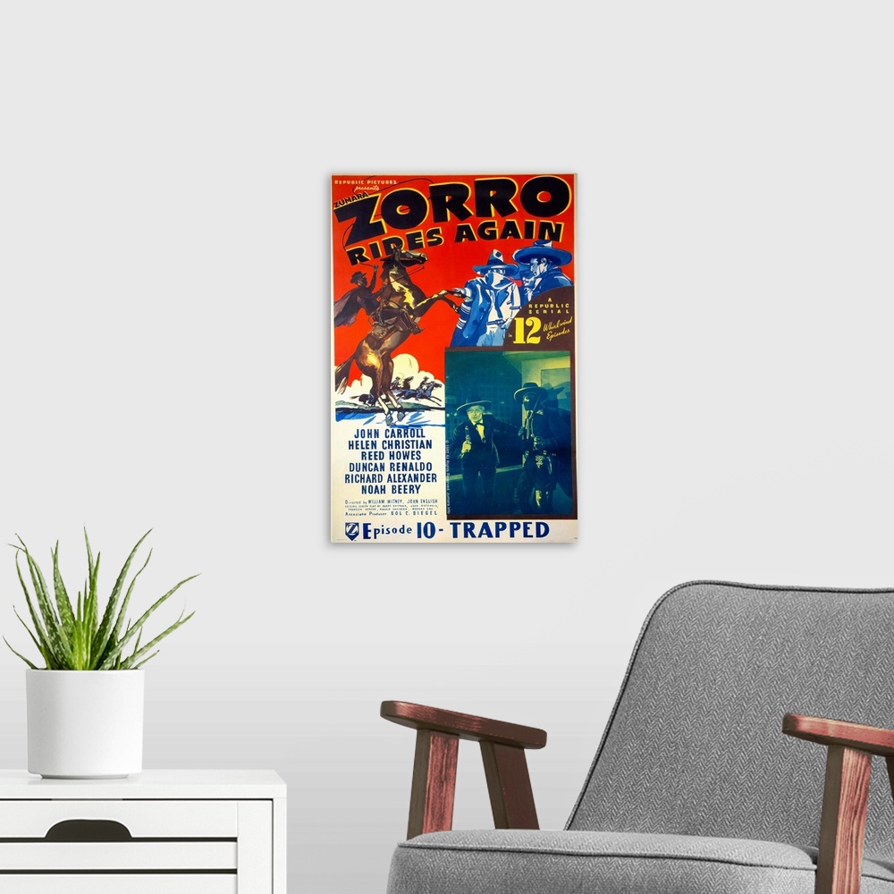 A modern room featuring Zorro Rides Again