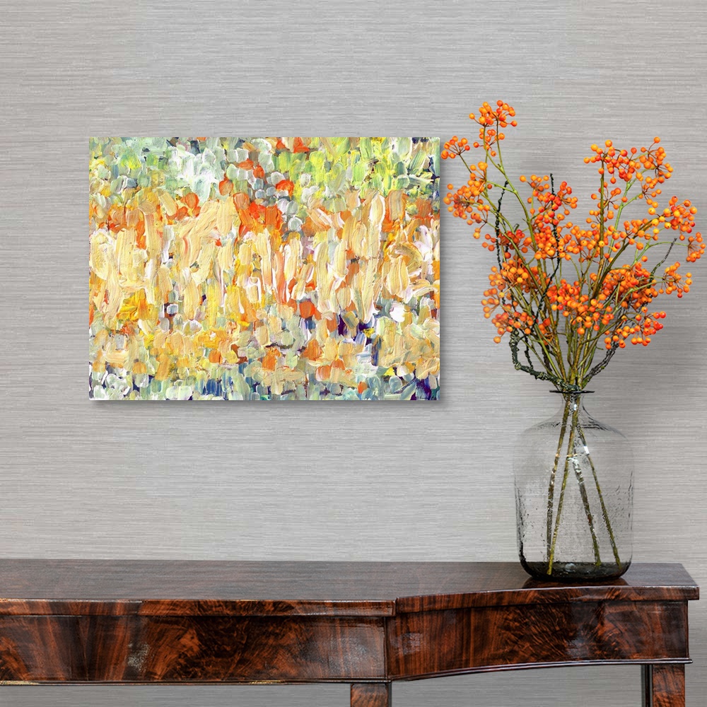 A traditional room featuring Abstract Desert Garden Bloom painting by RD Riccoboni.