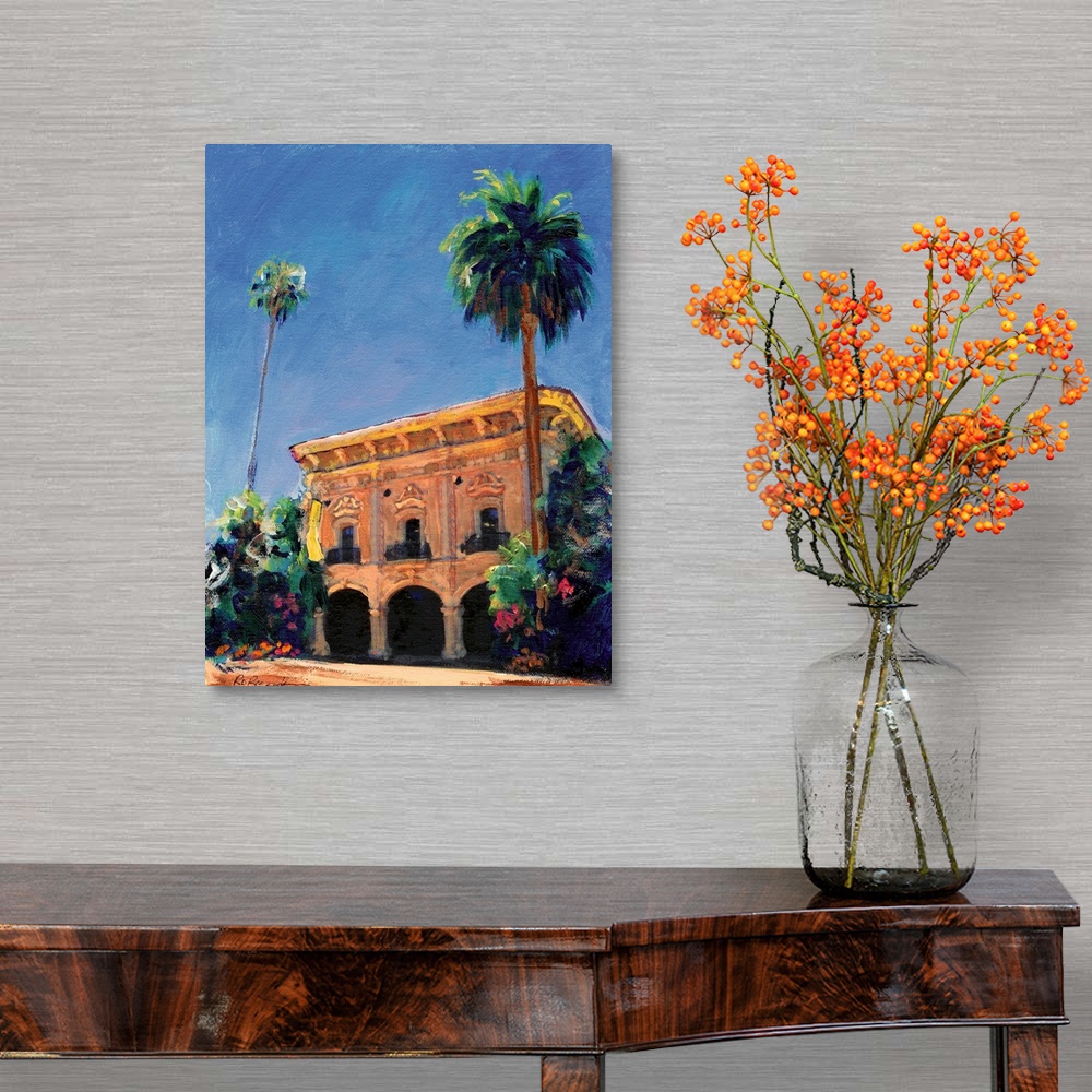 A traditional room featuring Casa de Balboa painted by San diego artist RD Riccoboni. This scene located in Balboa Park, San D...