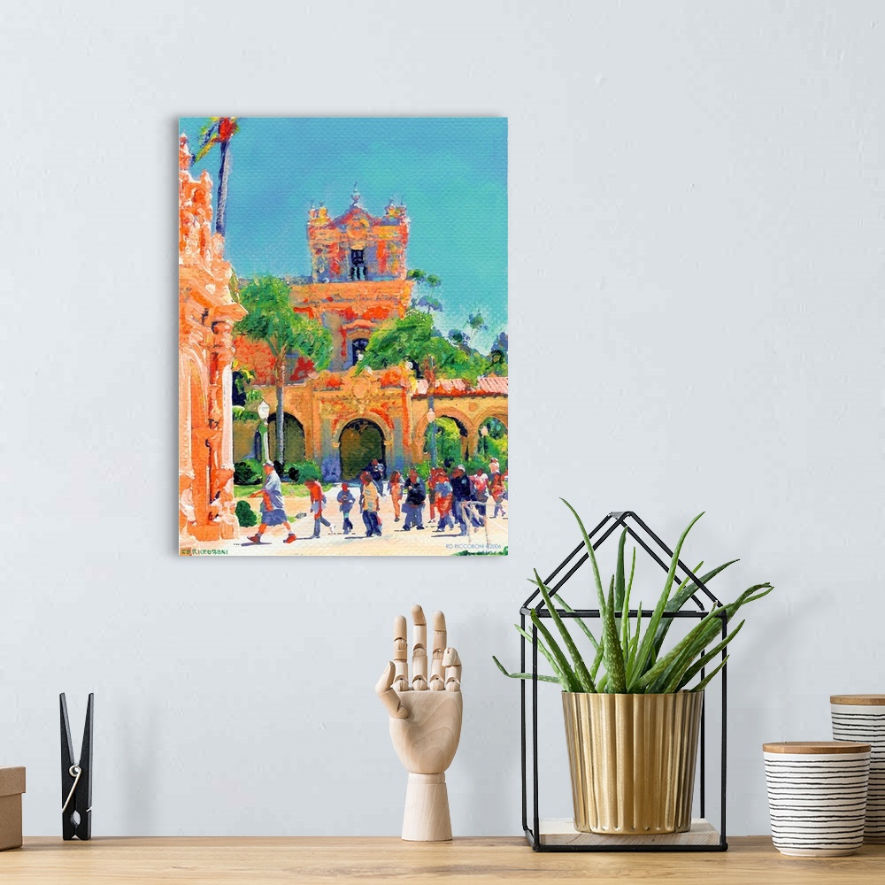 A bohemian room featuring Field Trip, painting by american artist RD Riccoboni takes place in San Diego California Balboa P...