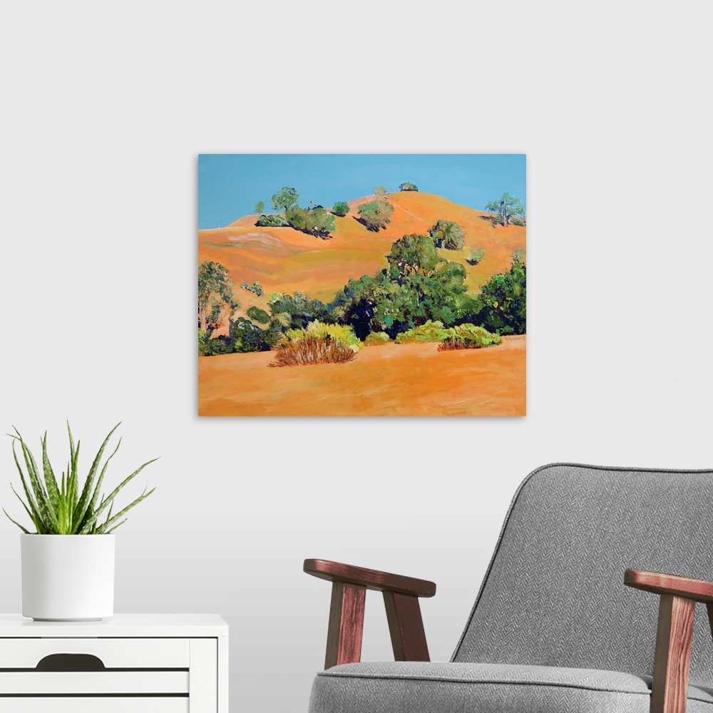 A modern room featuring Golden State - California Foothills, by RD Riccoboni.  San Diego county California. Green and gra...