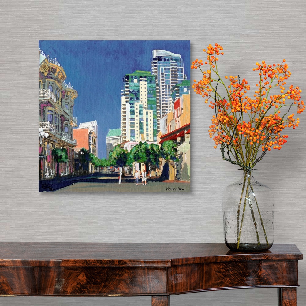 A traditional room featuring Island Street San Diego, by RD Riccoboni. The Gaslamp district, Downtown San Diego California. Th...