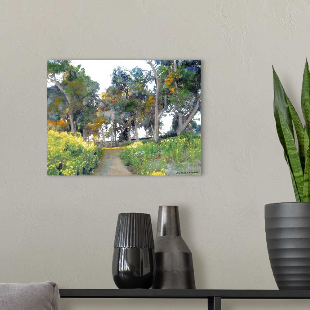A modern room featuring Meadow in cabrillo canyon, Balboa Park, San Diego, California by RD Riccoboni.