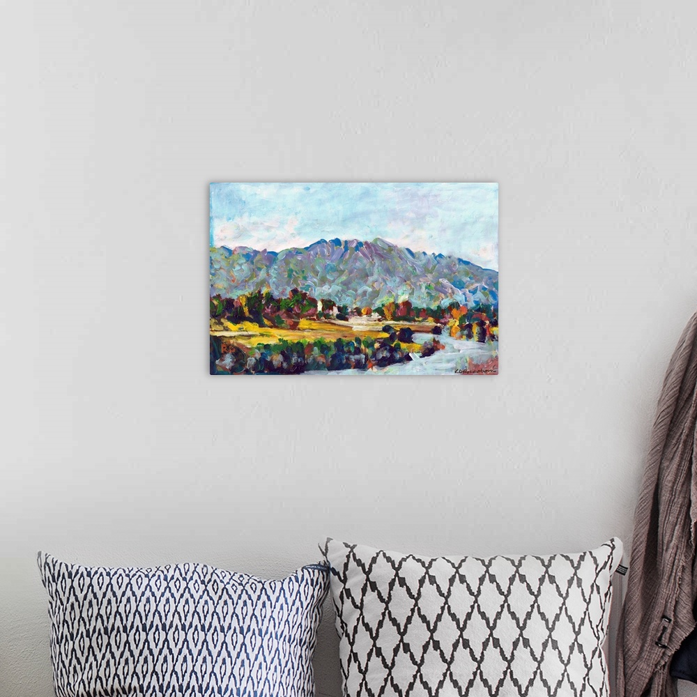 A bohemian room featuring Picture of Mount San Jacinto, Palm Springs, California rises approximately 10,700 feet (3,300 m) ...