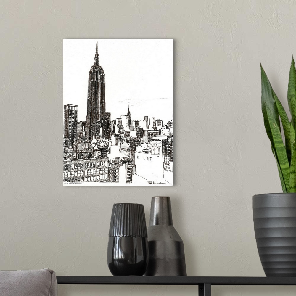 A modern room featuring New York City Empire State Building and Midtown. This Cityscape of New York is from the the Chels...