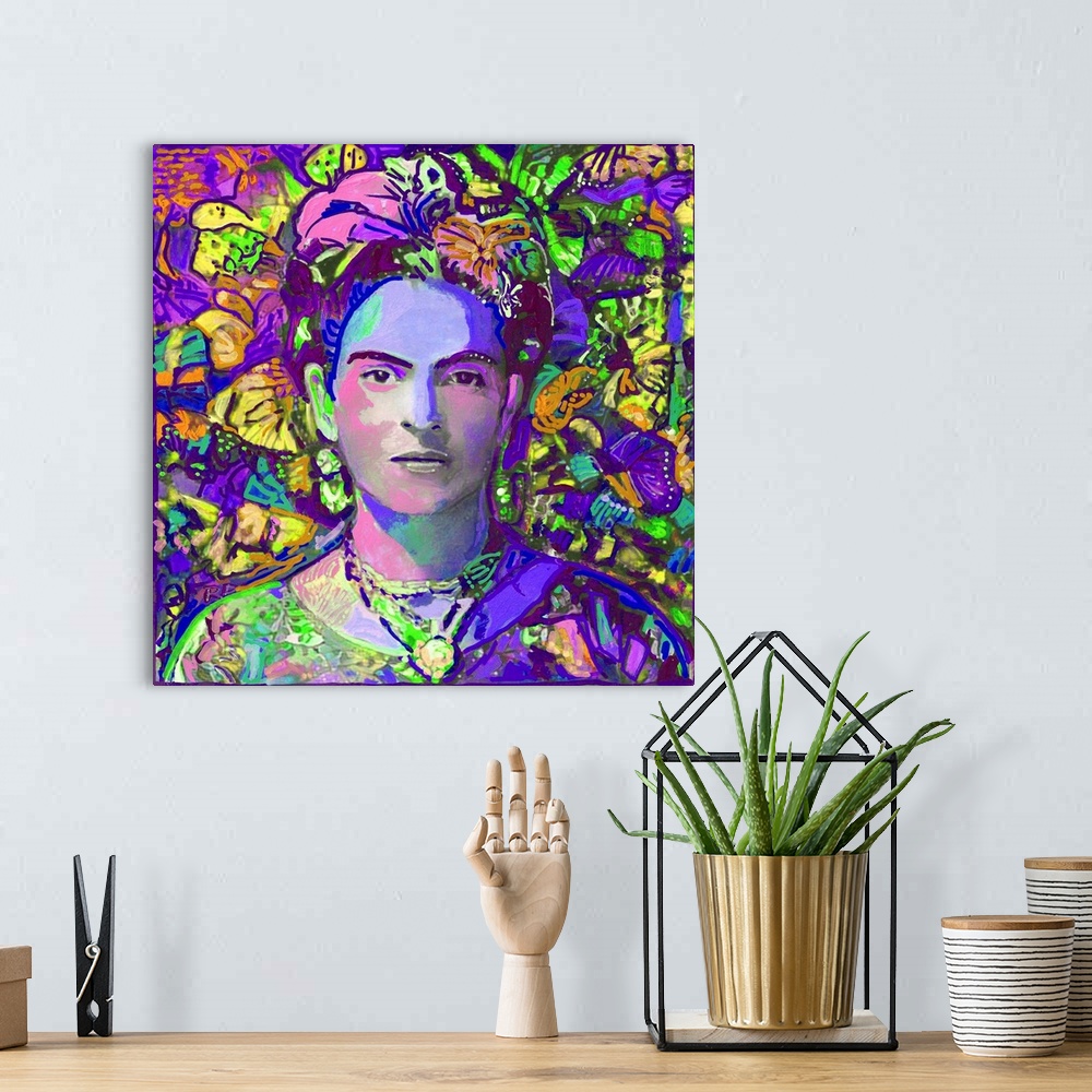 A bohemian room featuring Purple Frida in the butterflies by RD Riccoboni