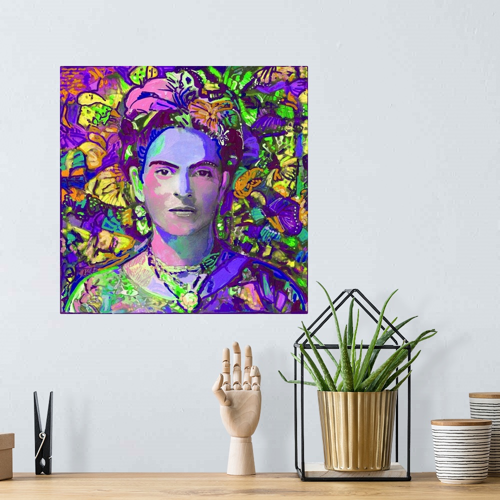 A bohemian room featuring Purple Frida in the butterflies by RD Riccoboni