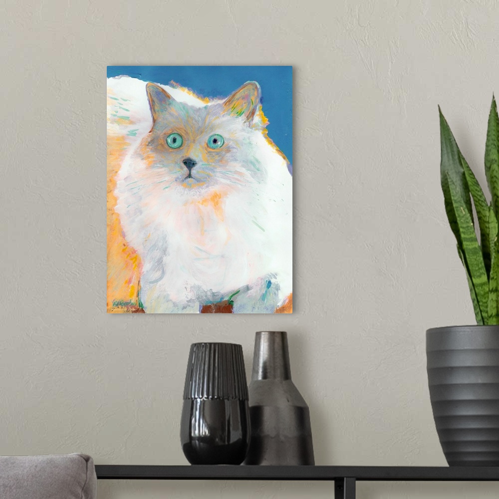 A modern room featuring Ragdoll Baby painting by RD Riccoboni.  Portrait of Sherman.  Known for its easygoing and mellow ...