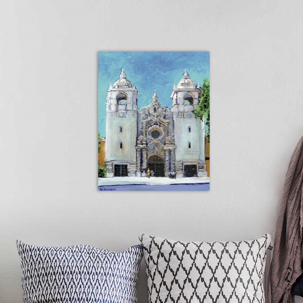A bohemian room featuring Painting of San Diego's Del Prado Theater in Balboa Park