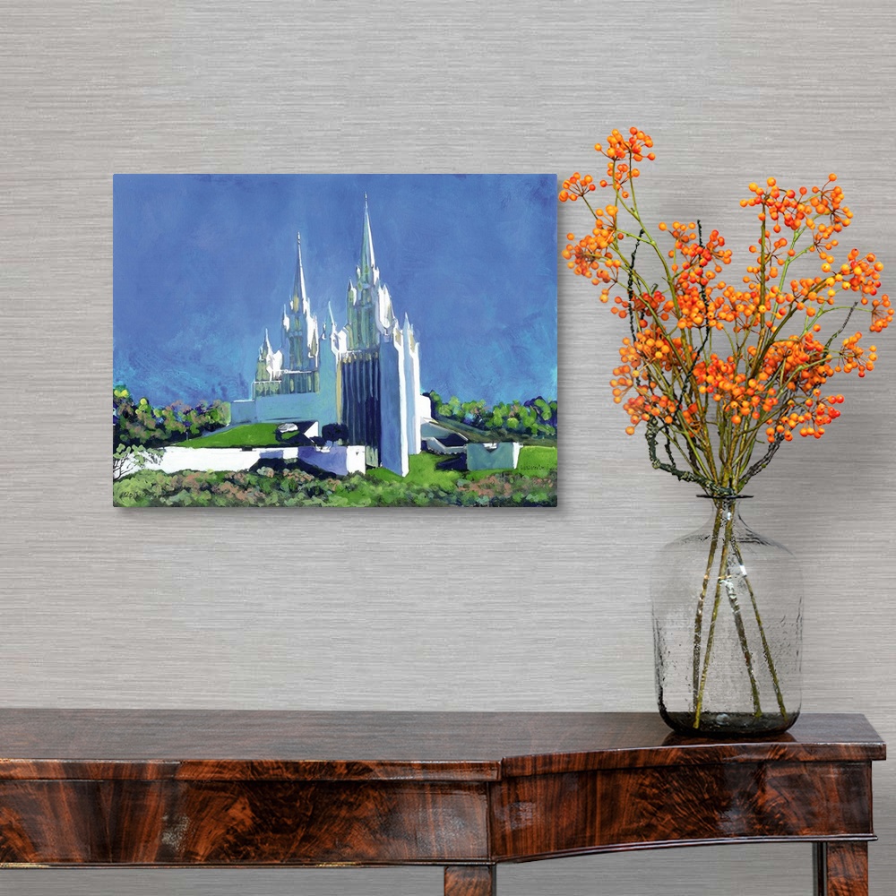 A traditional room featuring Landmark Spires of Latter Day Saints San Diego Temple, in University Town Center, La Jolla, Calif...