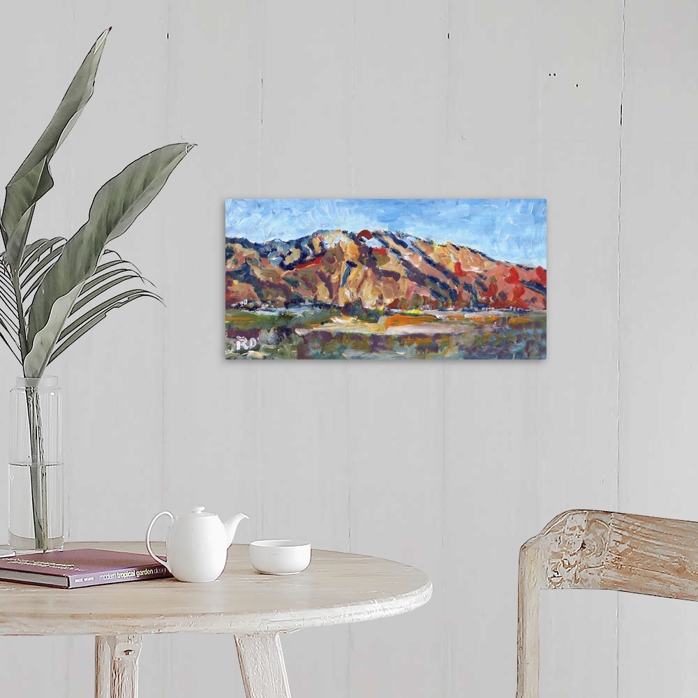 A farmhouse room featuring Landscape painting of a Summer day at Mt. San Jacinto, Palm Springs, California