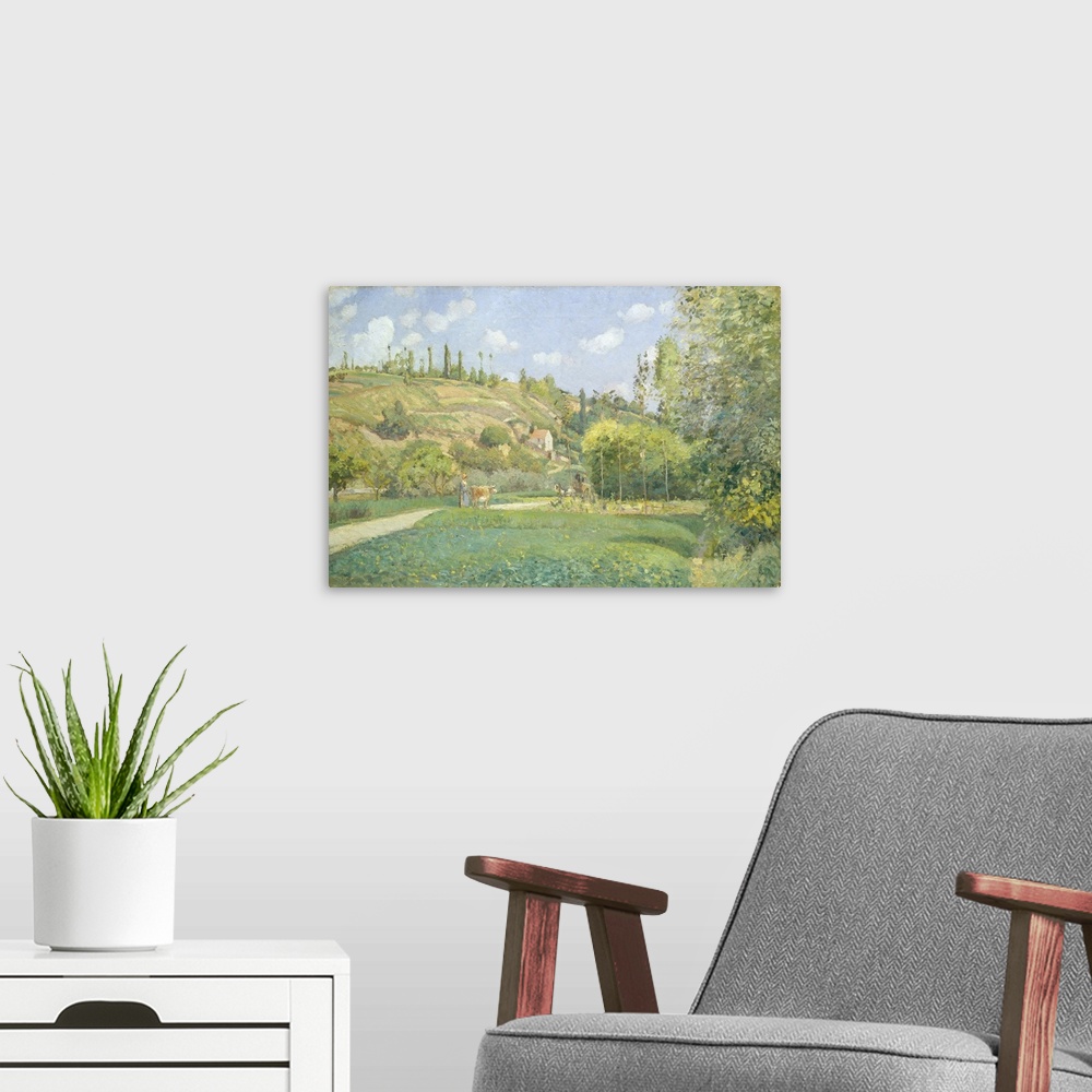 A modern room featuring This view shows one of the roads connecting the hamlet of Valhermeil in Auvers with Pontoise, the...