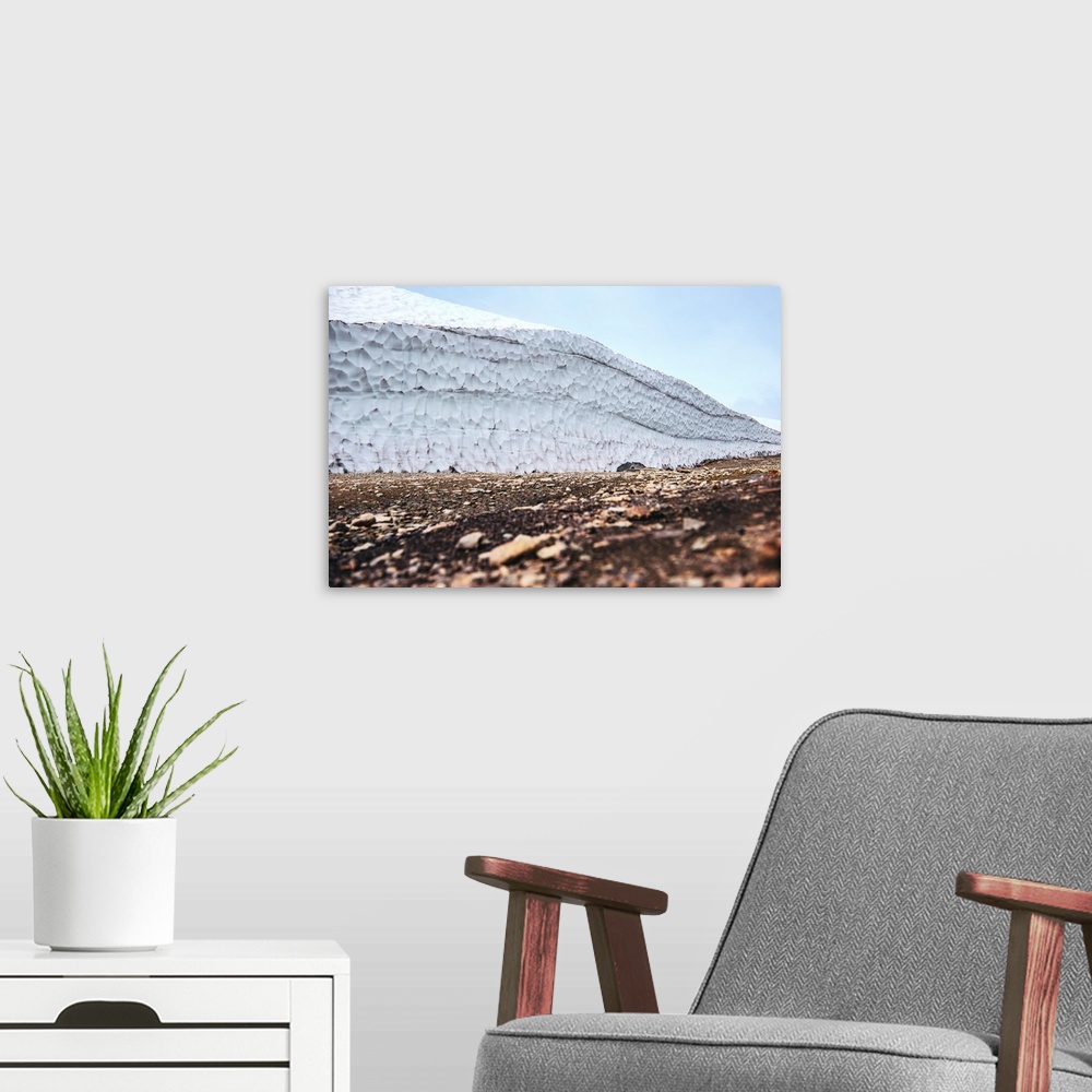 A modern room featuring Abstract snowbank on Whistler Mountain in British Columbia, Canada.