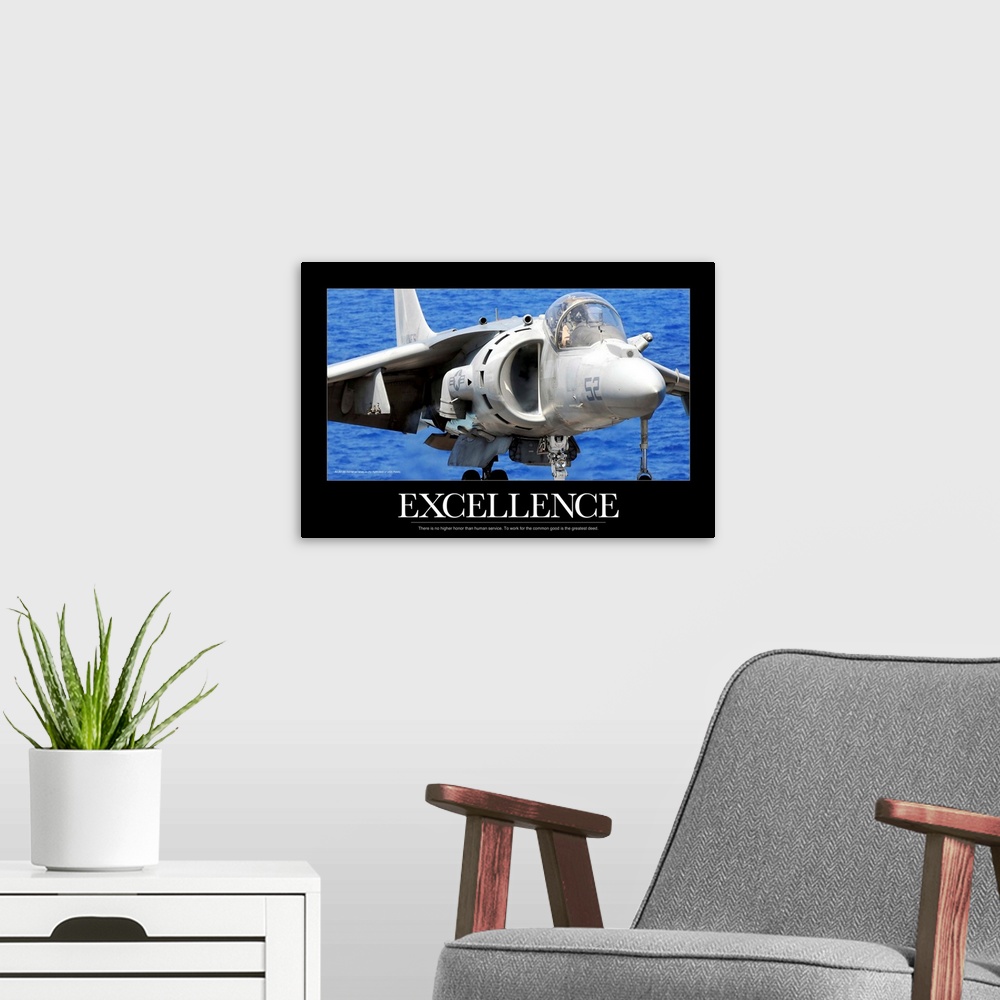 A modern room featuring Air Force Poster: Excellence