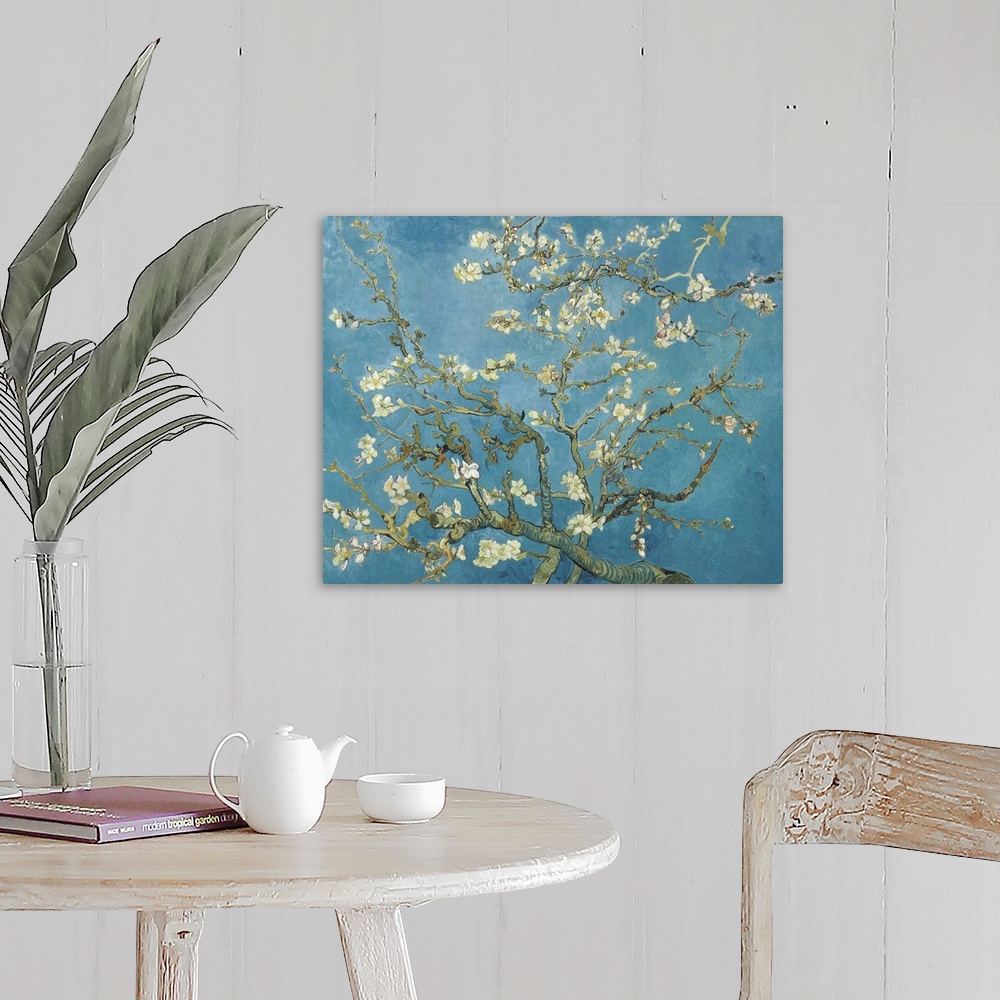 A farmhouse room featuring Vincent van Gogh's Almond blossom (1890) famous painting.