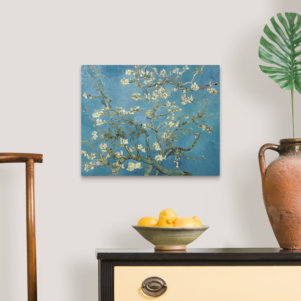 A traditional room featuring Vincent van Gogh's Almond blossom (1890) famous painting.