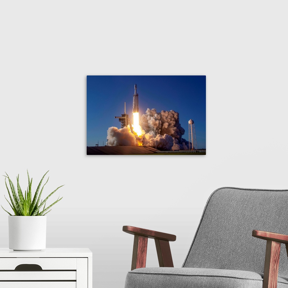 A modern room featuring Arabsat-6A Mission. On Thursday, April 11 at 6:35 p.m. EDT, Falcon Heavy launched the Arabsat-6A ...