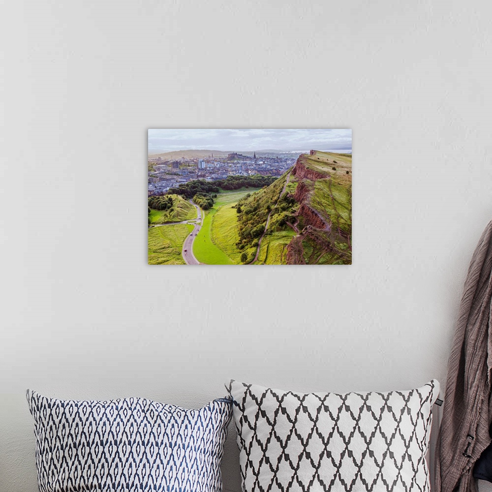 A bohemian room featuring View of Edinburgh from Arthur's Seat and Holyrood Park in Scotland.