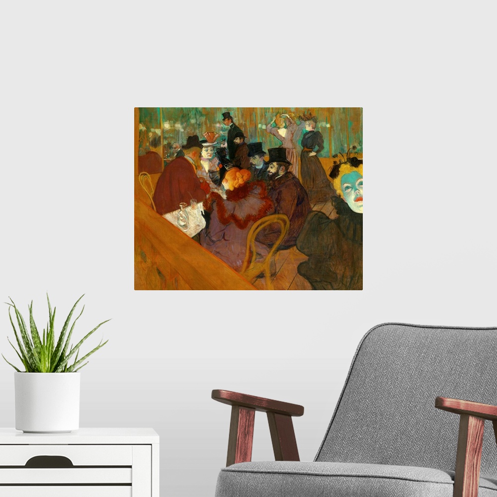 A modern room featuring In At the Moulin Rouge, Henri de Toulouse-Lautrec memorialized Parisian nightlife at the end of t...