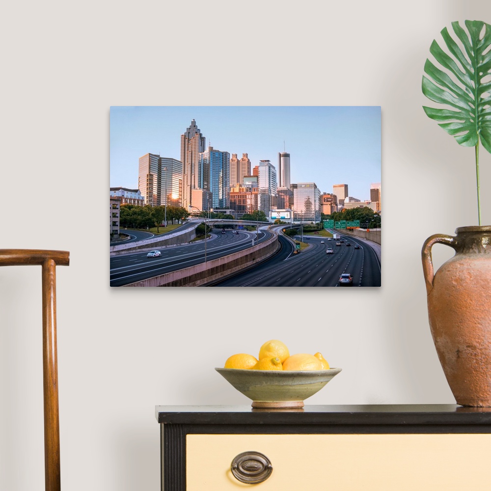 A traditional room featuring Atlanta city skyline from the north side in Georgia.