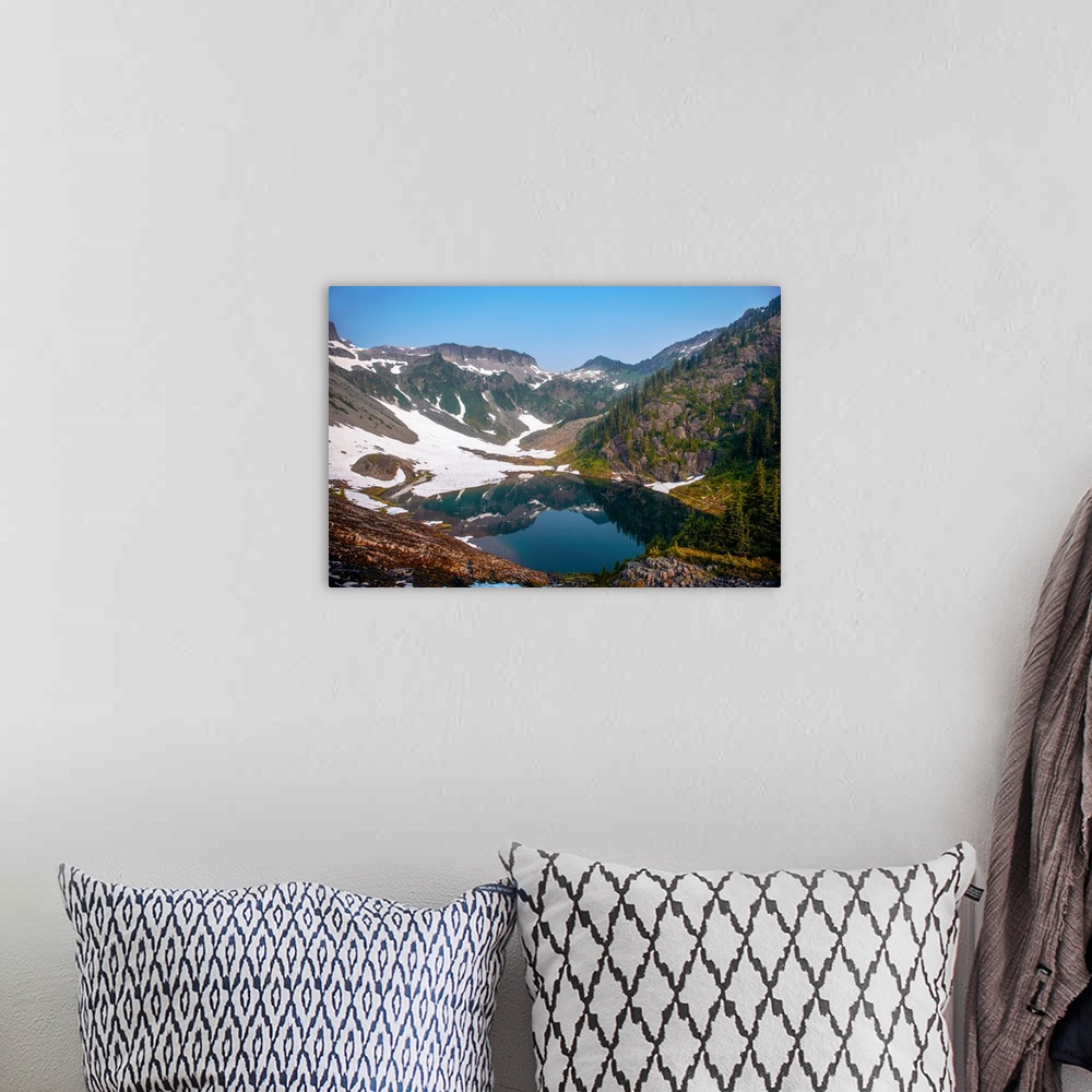 A bohemian room featuring View of Baker Lakes In Mount Baker Wilderness, Washington.