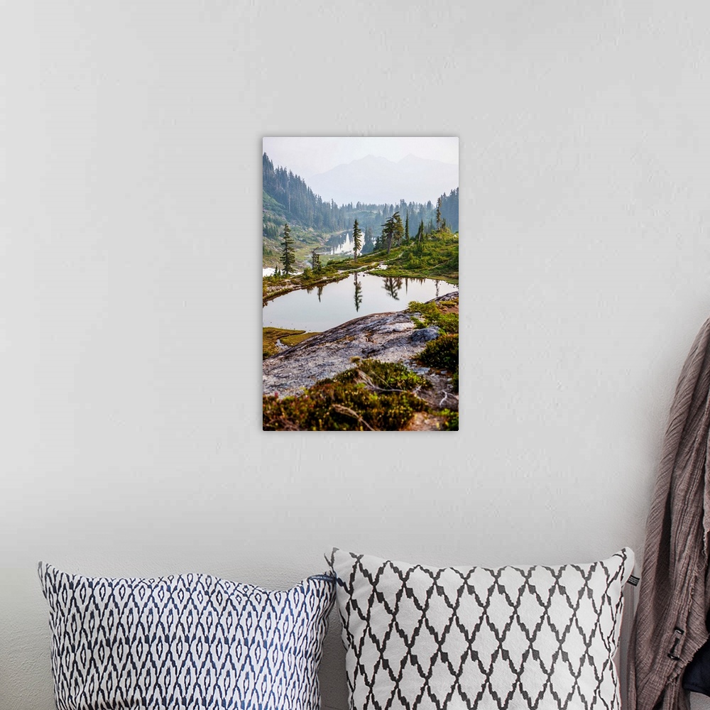 A bohemian room featuring View of Baker Lakes In Mount Baker Wilderness, Washington.