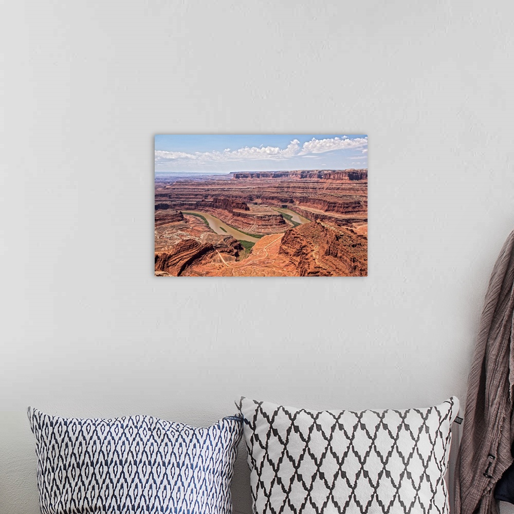 A bohemian room featuring A tight bend in the Colorado River through the sandstone cliffs, seen from Dead Horse Point State...