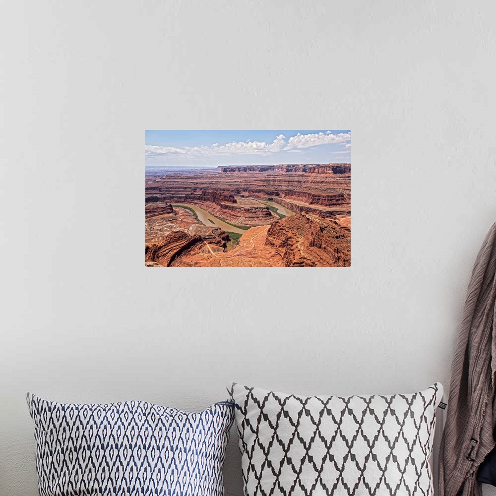 A bohemian room featuring A tight bend in the Colorado River through the sandstone cliffs, seen from Dead Horse Point State...
