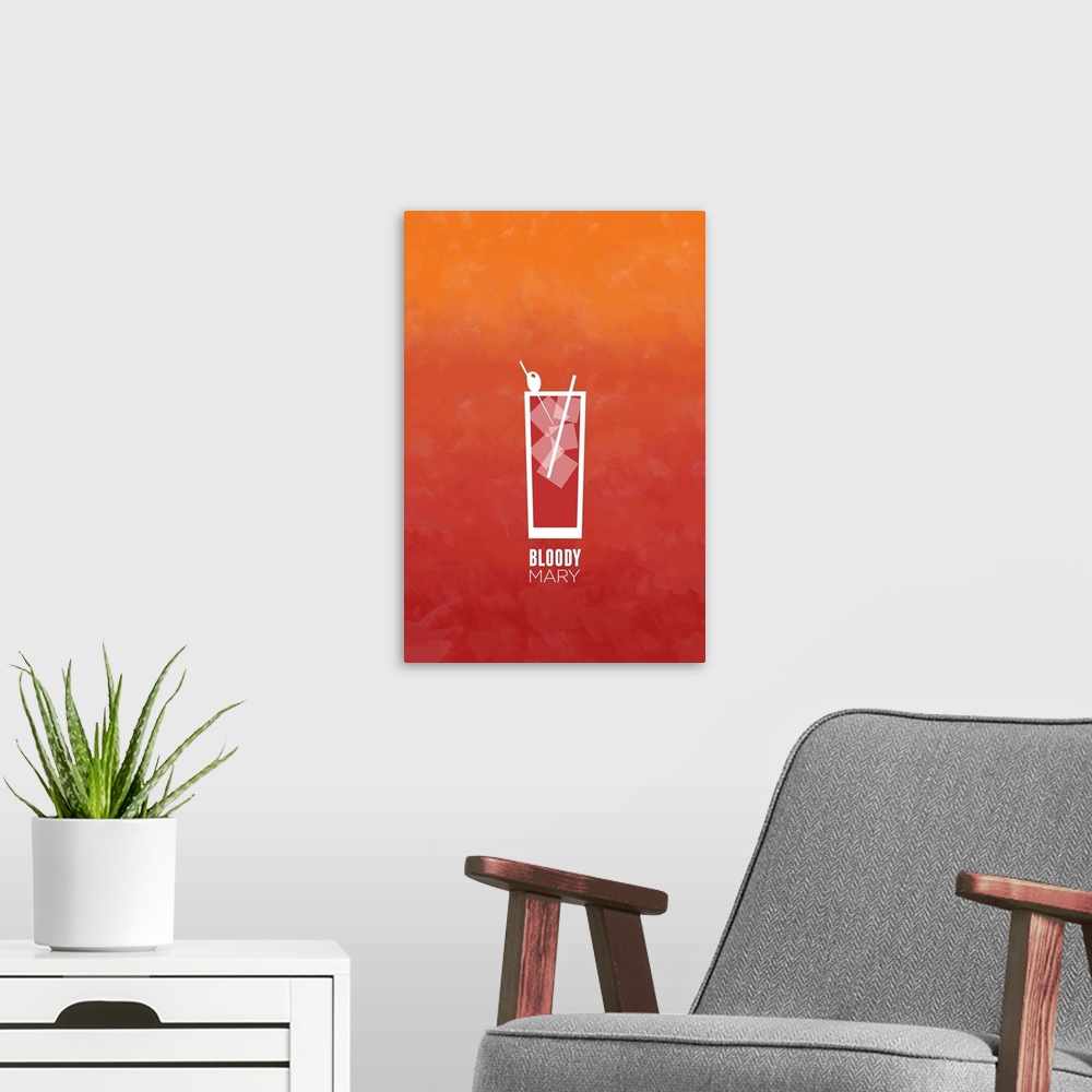 A modern room featuring Bloody Mary Cocktail