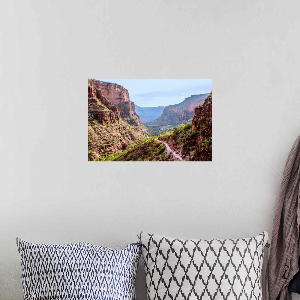 A bohemian room featuring Bright Angel Trail in Grand Canyon National Park, Arizona.