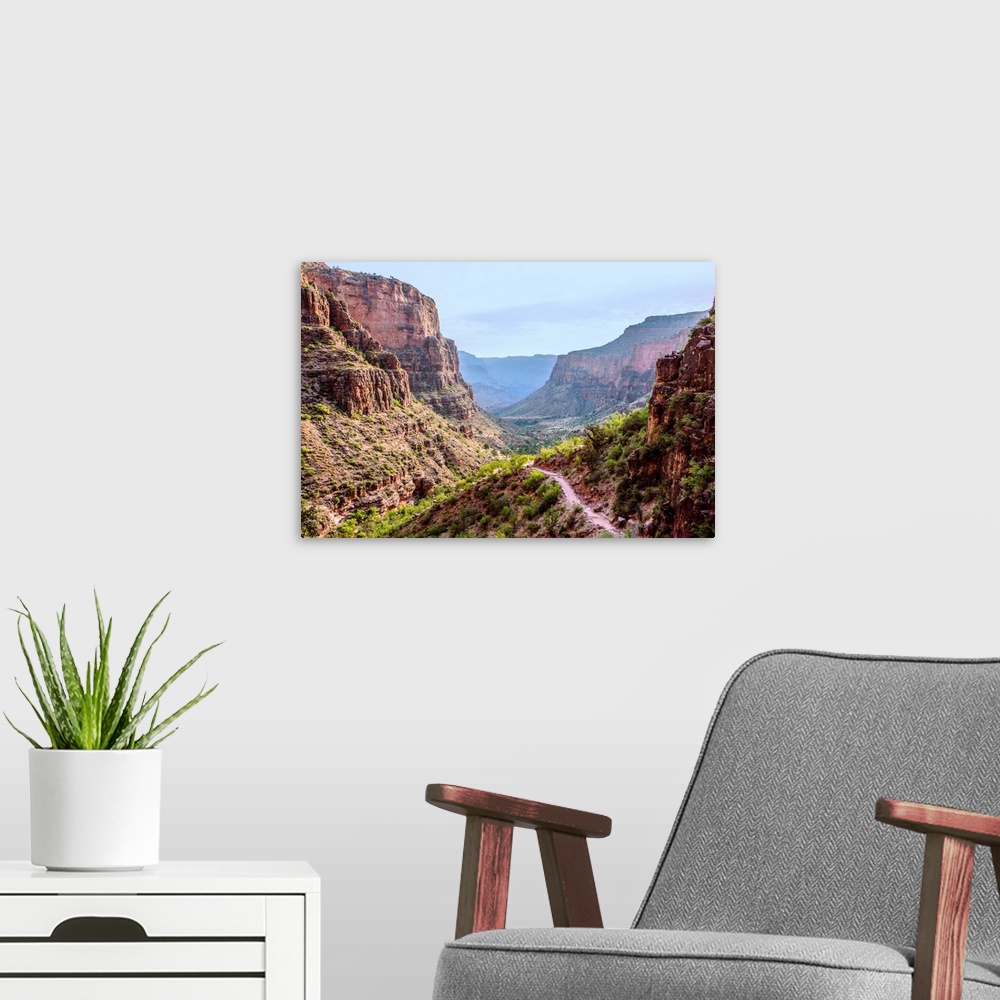 A modern room featuring Bright Angel Trail in Grand Canyon National Park, Arizona.