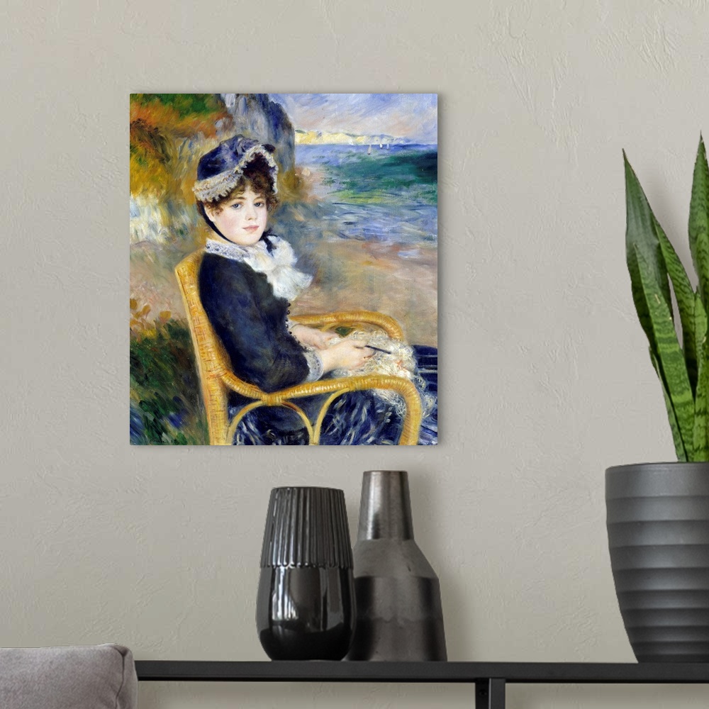 A modern room featuring Renoir likely painted this work in his studio, posing his model and future wife, Aline Charigot, ...