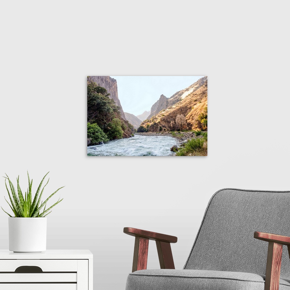 A modern room featuring View of canyon are near South Fork Kings River in Sequoia National Park, California.
