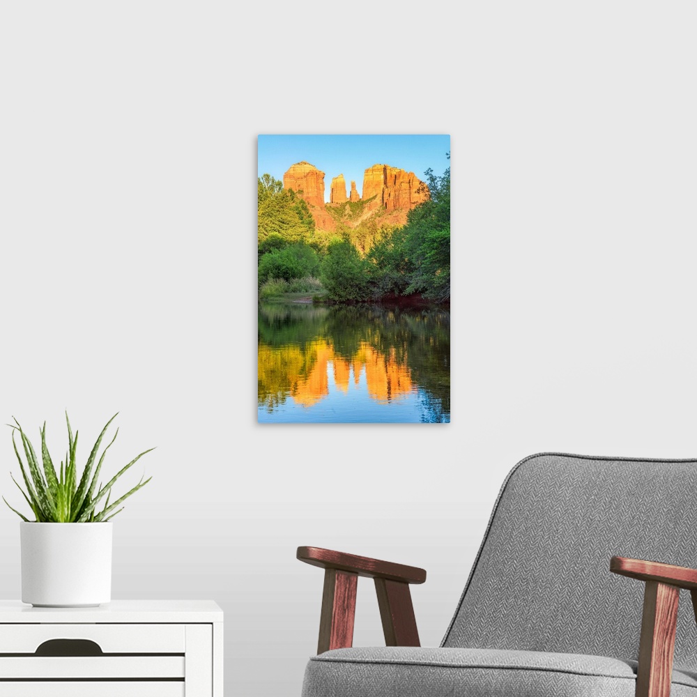 A modern room featuring View from Baldwin Trail of Cathedral Rock In Sedona, Arizona.