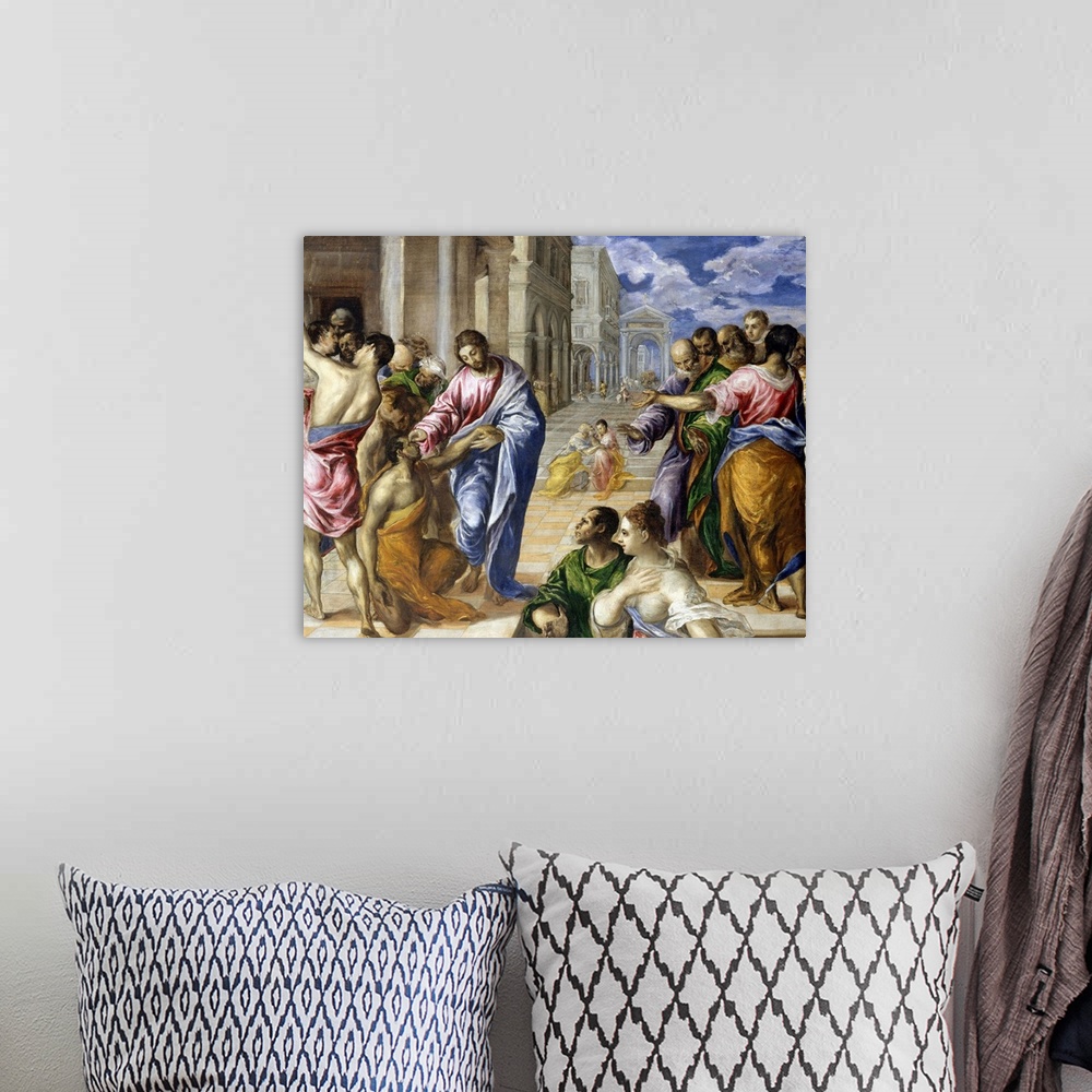 A bohemian room featuring El Greco painted this masterpiece of dramatic storytelling either in Venice or in Rome, where he ...