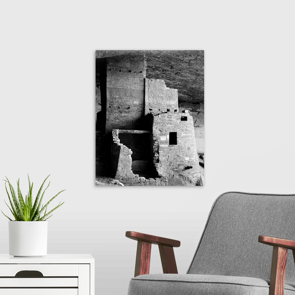 A modern room featuring Cliff Palace, Mesa Verde National Park, vertical close-up.