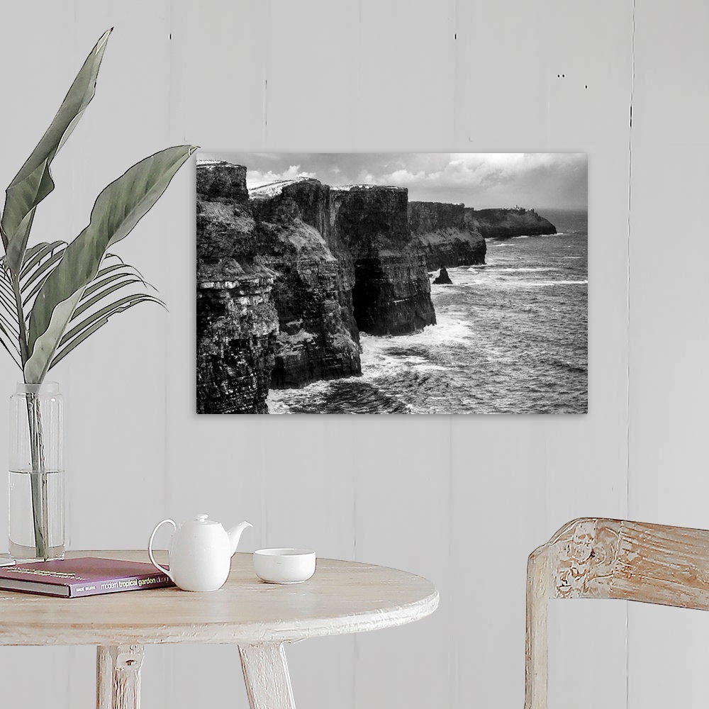 A farmhouse room featuring Landscape photograph of the picturesque Cliffs of Moher, located at the southwestern edge of the ...