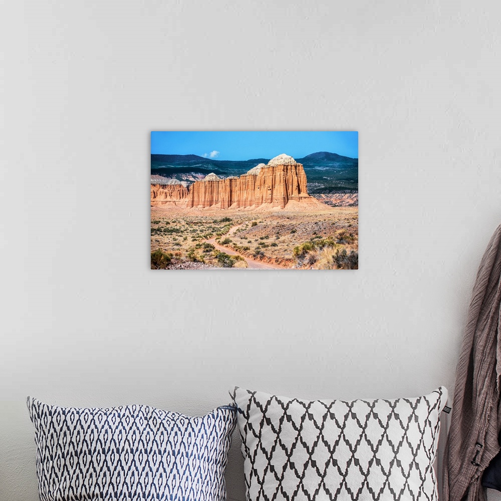 A bohemian room featuring Cliffs of the Waterpocket Fold are located at the Capitol Reef National Park in Utah.