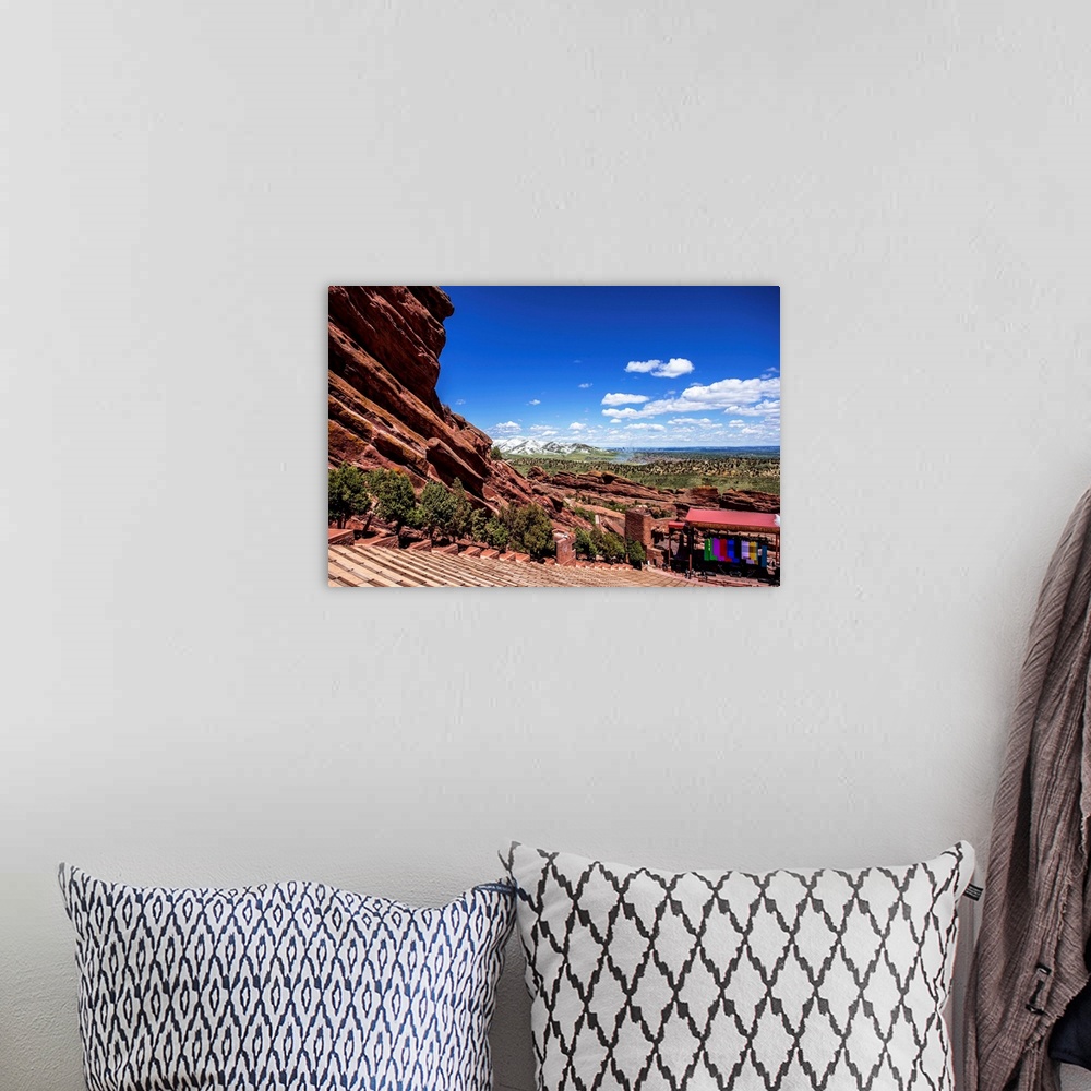 A bohemian room featuring View of Colorado's great plains and Creation rock from Red Rocks Amphitheatre.
